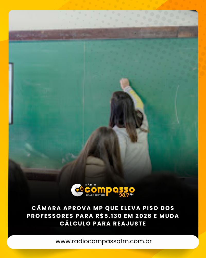 CÂMARA APROVA MP QUE ELEVA PISO DOS PROFESSORES PARA R$5.130 EM 2026 E MUDA CÁLCULO PARA REAJUSTE