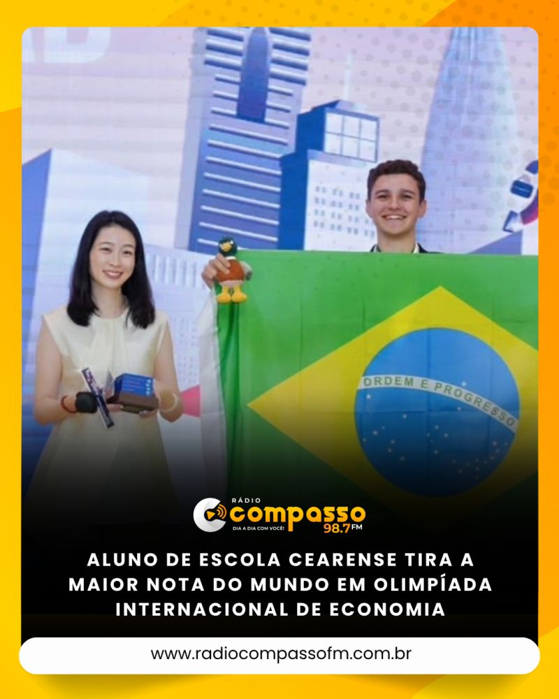 Aluno de escola cearense tira a maior nota do mundo em Olimpíada Internacional de Economia