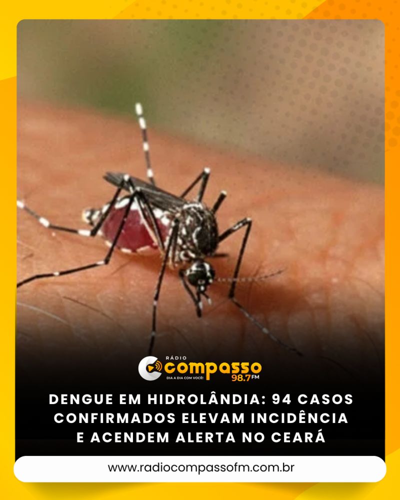 Dengue em Hidrolândia: 94 casos confirmados elevam incidência e acendem alerta no Ceará