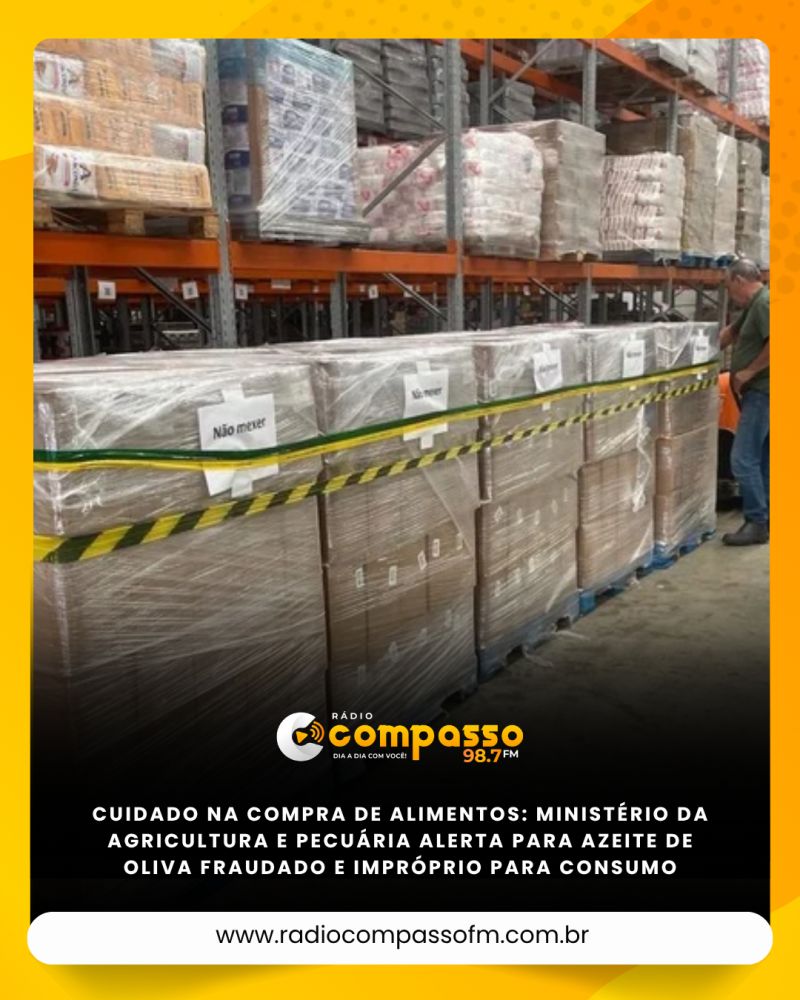 Cuidado na compra de alimentos: Ministério da Agricultura e Pecuária alerta para azeite de oliva fraudado e impróprio para consumo